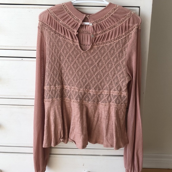 free people size small dusty rose top - Picture 2 of 2